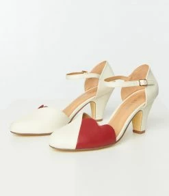 1950s Chelsea Crew Red & Cream Pumps