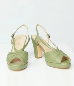 Chelsea Crew Sage Green Peep Toe Arabel Heels