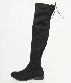 Dayday Fashion Black Suede Thigh-High Boots