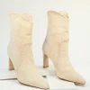 Billini Shoes Cream Suede Western Cowboy Boots