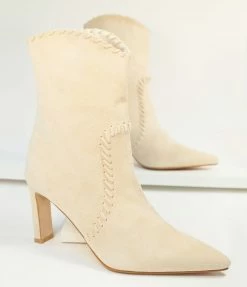 Billini Shoes Cream Suede Western Cowboy Boots