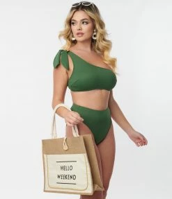 Kingdom & State Green Texture Swim Bottoms