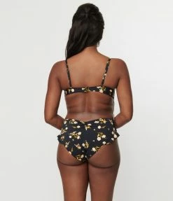 Kingdom & State Black & Ivory Floral One Piece Swimsuit