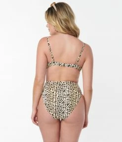 Kingdom & State Leopard Print Swim Top Swimwear