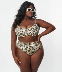Kingdom & State Plus Size Leopard Print Swim Top