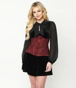 Daisy Corsets Accessories Wine Red Lace Corset