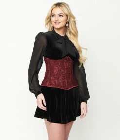 Daisy Corsets Accessories Wine Red Lace Corset