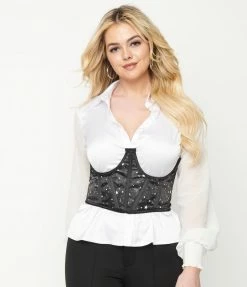 Daisy Corsets Black & Celestial Star Print Open Cup Corset Accessories