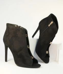 DDK FOOTWEAR, INC Black Peep Toe Stiletto Booties