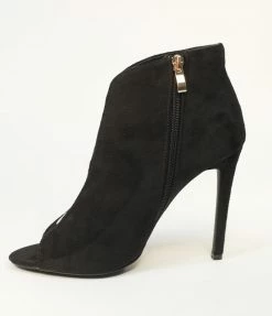 DDK FOOTWEAR, INC Black Peep Toe Stiletto Booties