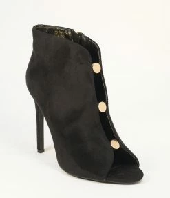 DDK FOOTWEAR, INC Black Peep Toe Stiletto Booties