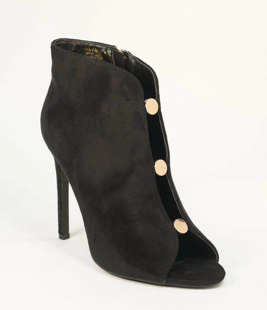 DDK FOOTWEAR, INC Black Peep Toe Stiletto Booties