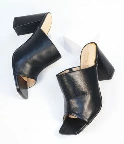 DDK FOOTWEAR, INC Shoes Black Peep Toe Mule Heels
