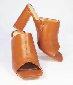 DDK FOOTWEAR, INC Camel Peep Toe Mule Heels