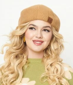 Joia Accessories Camel Tan Knit Beret