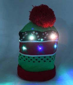 Joia Holiday Light Up Pom Pom Beanie