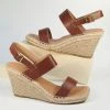 DDK FOOTWEAR, INC Swim Accessories Brown Leatherette Espadrille Wedge Sandals