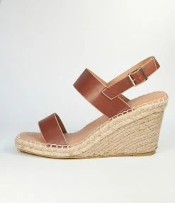 DDK FOOTWEAR, INC Swim Accessories Brown Leatherette Espadrille Wedge Sandals