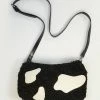 Ana Accessories Black & White Cow Fabric Handbag