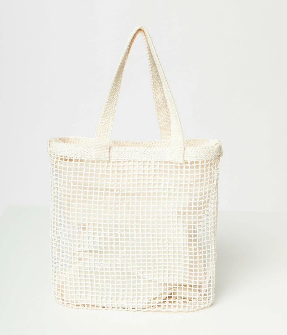 Ana Accessories White Net Mini Tote
