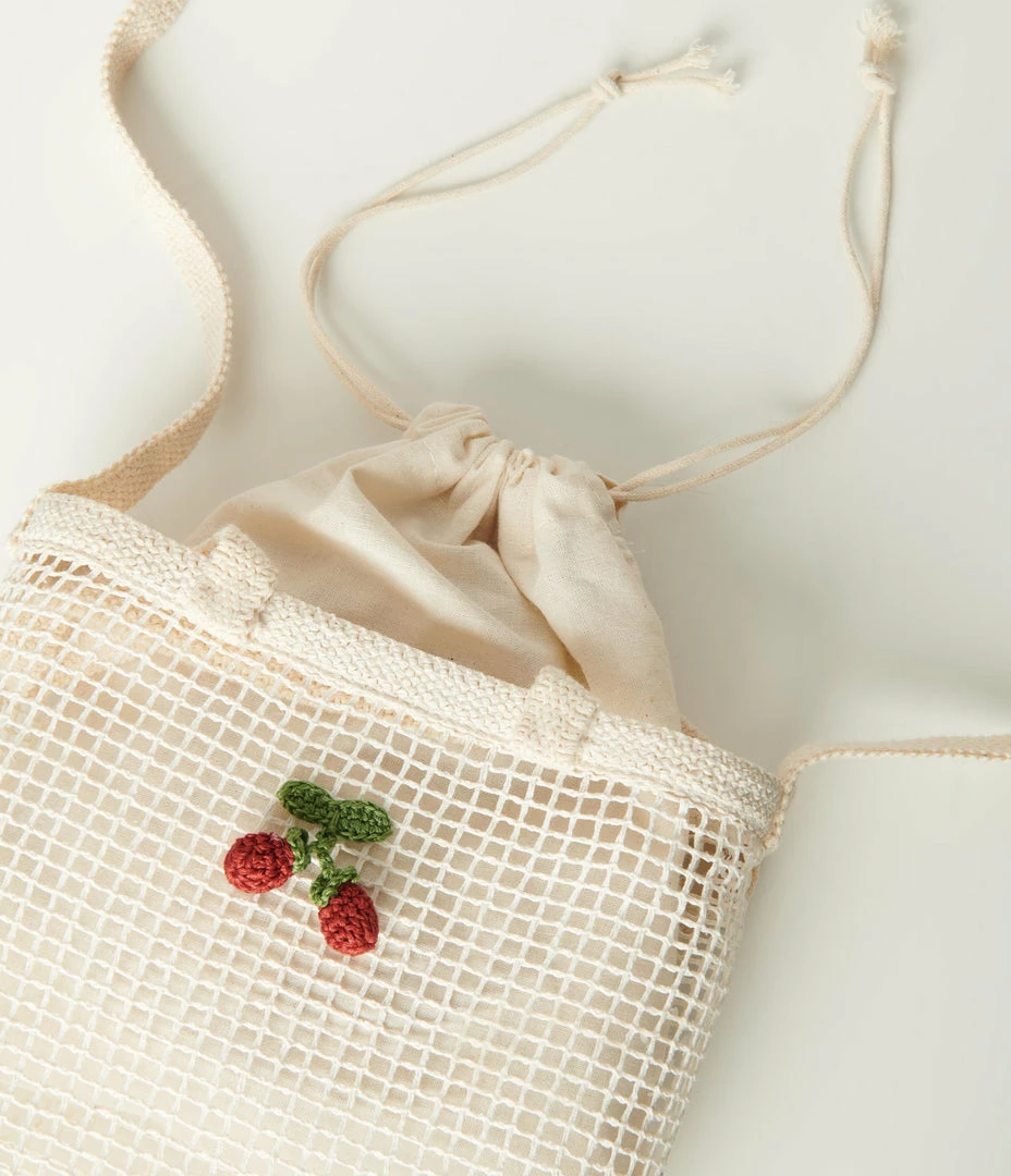 Ana Accessories White Net Mini Tote