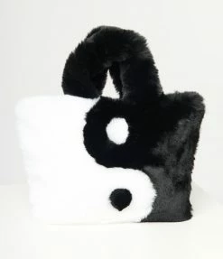 Ana Accessories Yin Yang Fuzzy Handbag