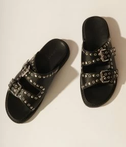 Billini Black Studded Slide Sandals Swim Accessories