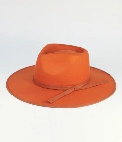 Joia Rust Orange Wide Brim Panama Hat