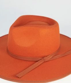 Joia Rust Orange Wide Brim Panama Hat