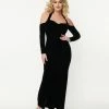 Unique Vintage Black Velvet Elvira Gown
