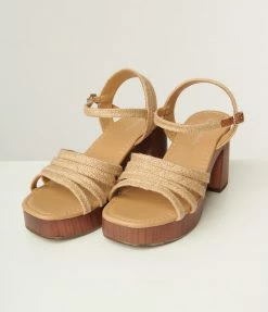 Fortune Dynamic Brown Espadrille Open Toe Heel Sandal