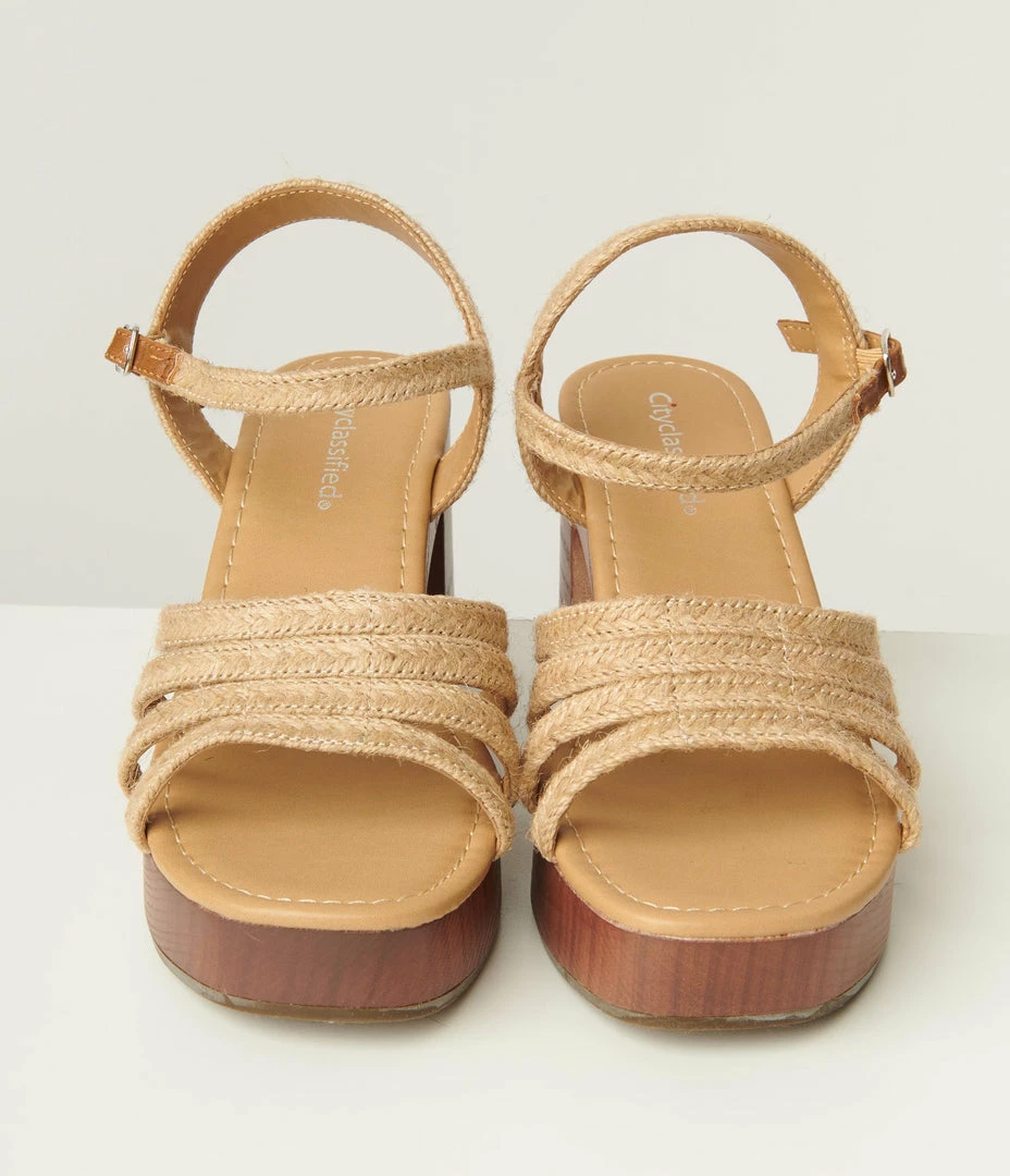 Fortune Dynamic Brown Espadrille Open Toe Heel Sandal