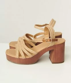 Fortune Dynamic Brown Espadrille Open Toe Heel Sandal