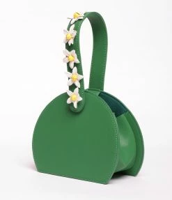 Collectif Lulu Hun Green Leatherette & Daisy Charlotte Handbag Accessories