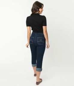Bottoms Collectif Dark Denim Bambi Jean Capris