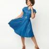 Lifestyle Group (UK) Ltd Blue Chambray Seaside Diner Swing Dress