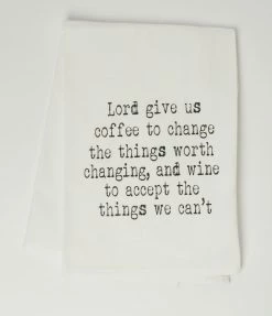 Faire (Aspen Lane) Accessories Coffee & Wine Serenity Prayer Flour Sack Tea Towel