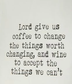 Faire (Aspen Lane) Accessories Coffee & Wine Serenity Prayer Flour Sack Tea Towel