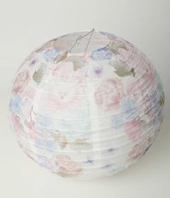 Faire (Weddingstar Inc.) Vintage Style Pastel Pink Floral Print Round Paper Lantern