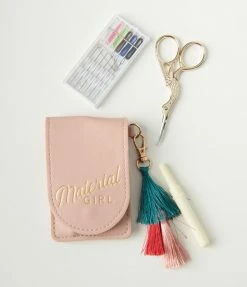 Finelines (Designworks) Pink Material Girl Travel Sewing Kit Accessories