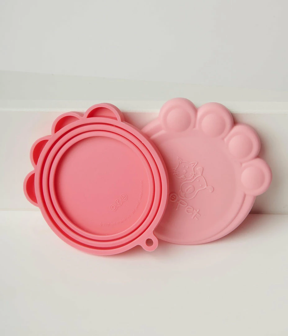 Finelines (ORE) Pink Paw Pet Food Can Cover Set Accessories