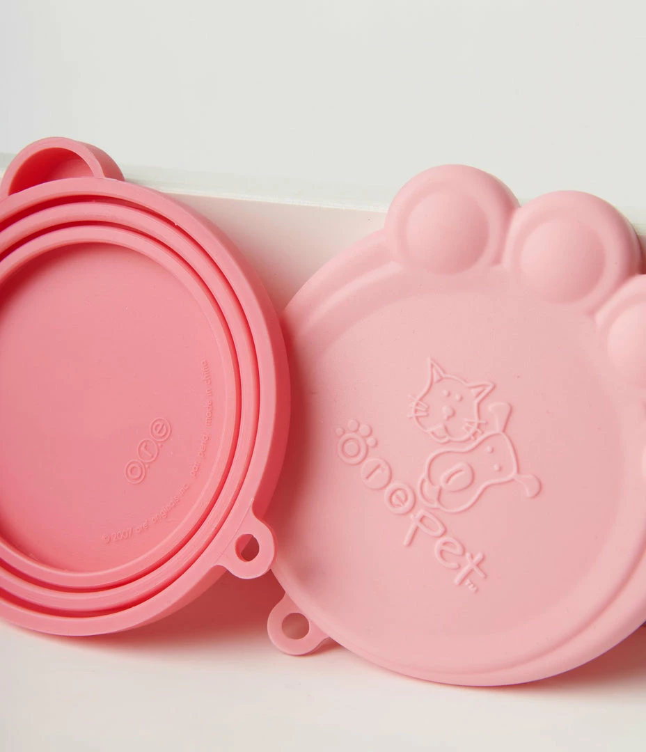 Finelines (ORE) Pink Paw Pet Food Can Cover Set Accessories