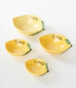 Finelines (Boston International) Lemons Ceramic Measuring Cups Accessories