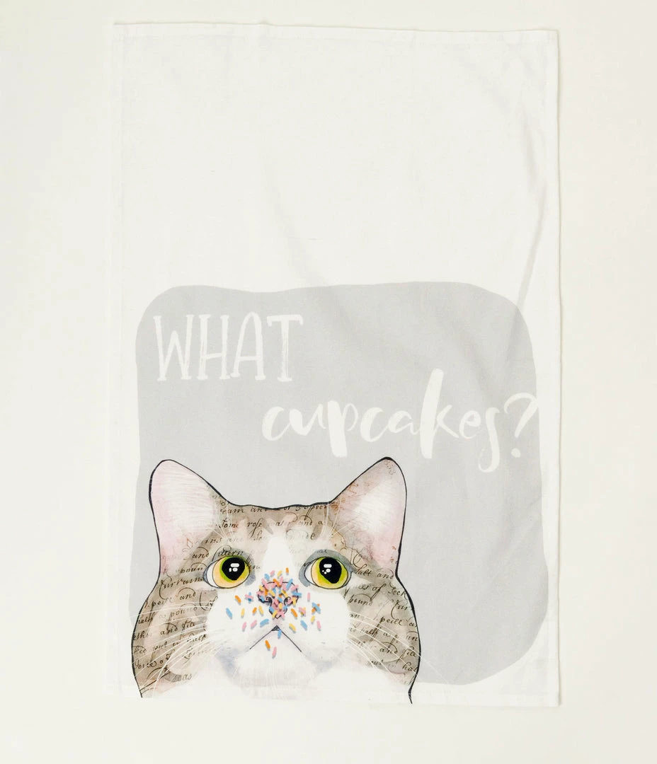 Finelines (Boston International) Accessories Cupcake Cat Tea Towel Set