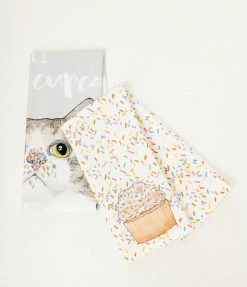 Finelines (Boston International) Accessories Cupcake Cat Tea Towel Set