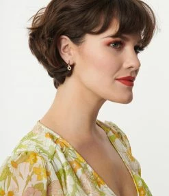 Anarchy Street Gold Heart Interchangeable Charm Hoop Earrings Set Guest Attire