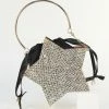 Joia Accessories Black Velvet & Gold Rhinestone Star Handbag