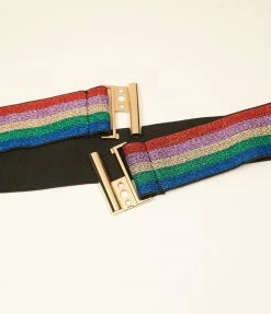 Alibaba (Jiangsu Xiaochen Garment Accessories) Metallic Rainbow Cinch Belt