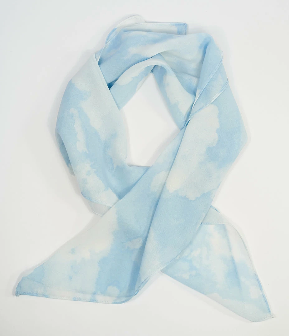 Unique Vintage Cloud Print Hair Scarf