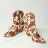 Mata Group Tan & Cream Cow Print Calf Hair Boot Shoes